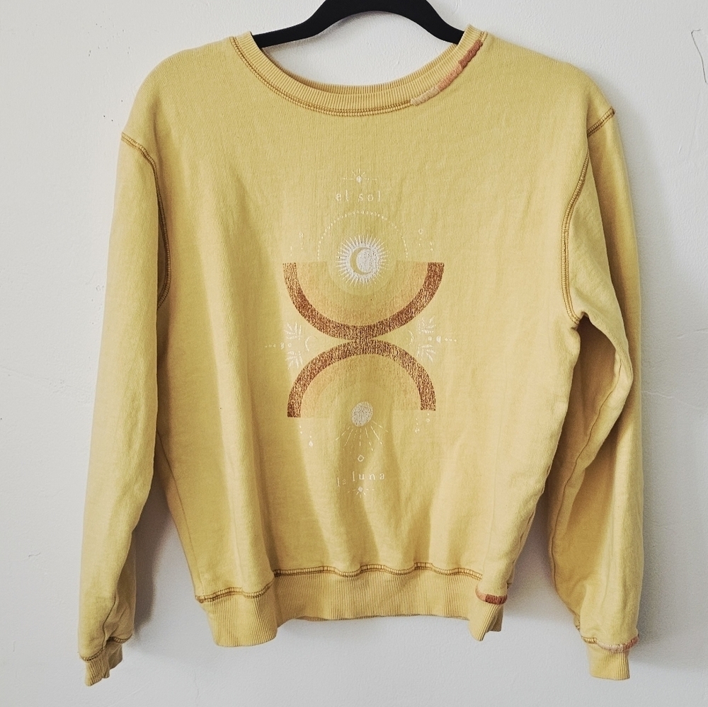 Sundance Eclipse El Sol y La Luna Embroidered Crew Neck Women Sweatshirt Size XS - Picture 2 of 7